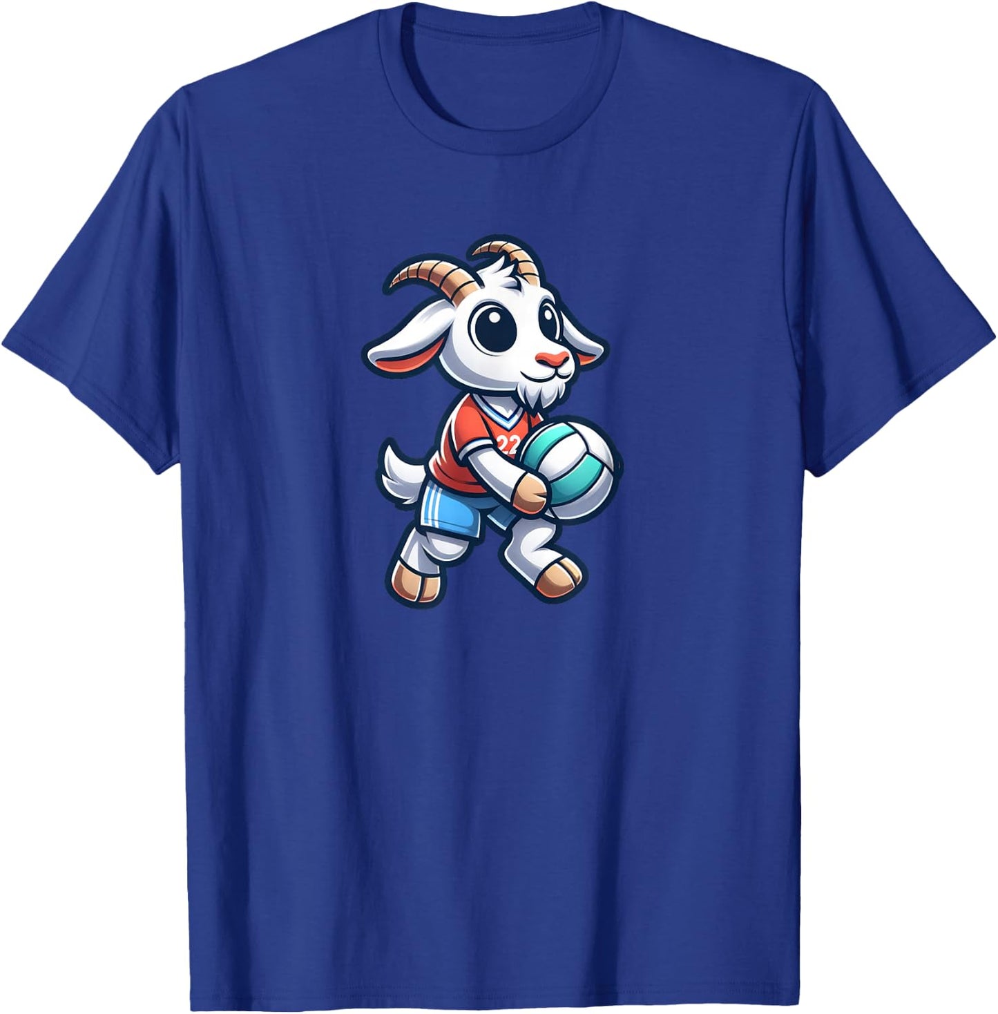 Unique Goat Volleyball Player Team Spirit Art T-Shirt - T-Shirt | Royal