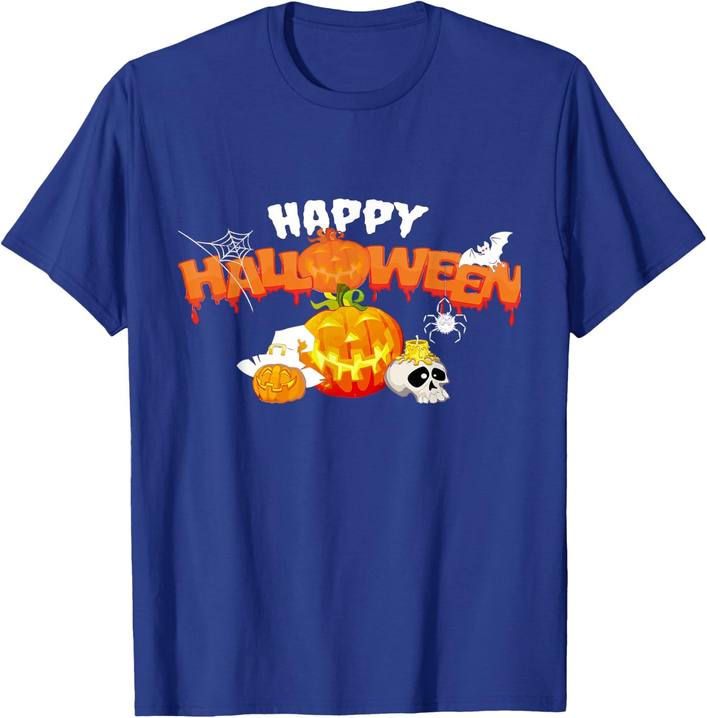 Trick Or Treat Halloween Funny Pumpkin Happy Halloween 2024 T-Shirt - T-Shirt | Royal