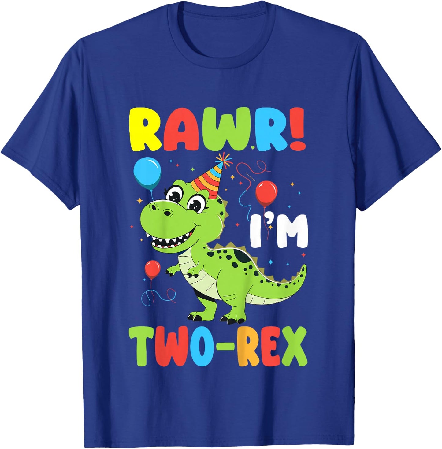 Kids Rawr I'm Two-Rex Dinosaur Kids 2nd Birthday 2 Years Old T-Shirt - T-Shirt | Royal
