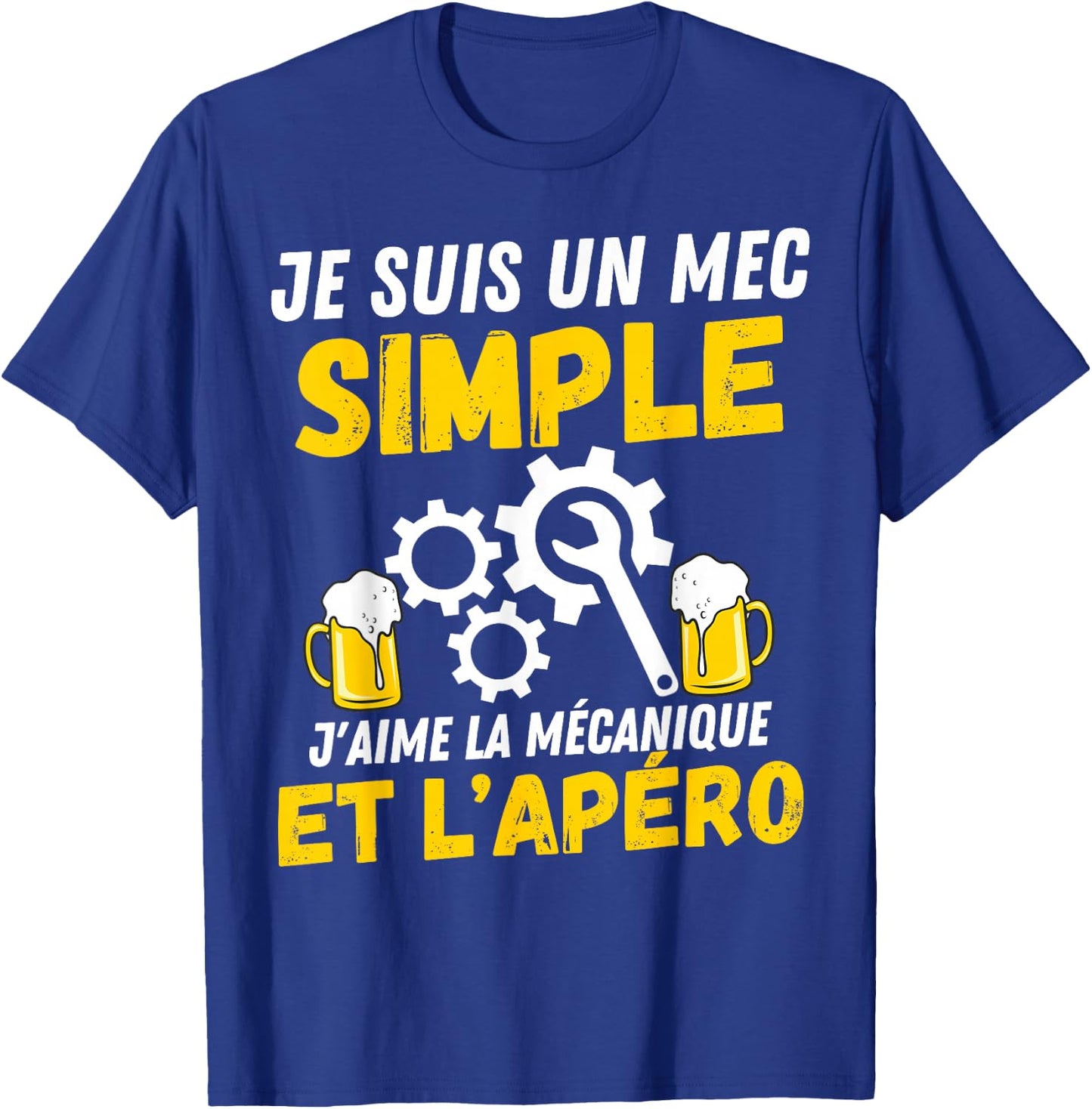 Simple guy J'aime meçanique apèro mechanic humour mechanic , Black, S T-Shirt - T-Shirt | Royal
