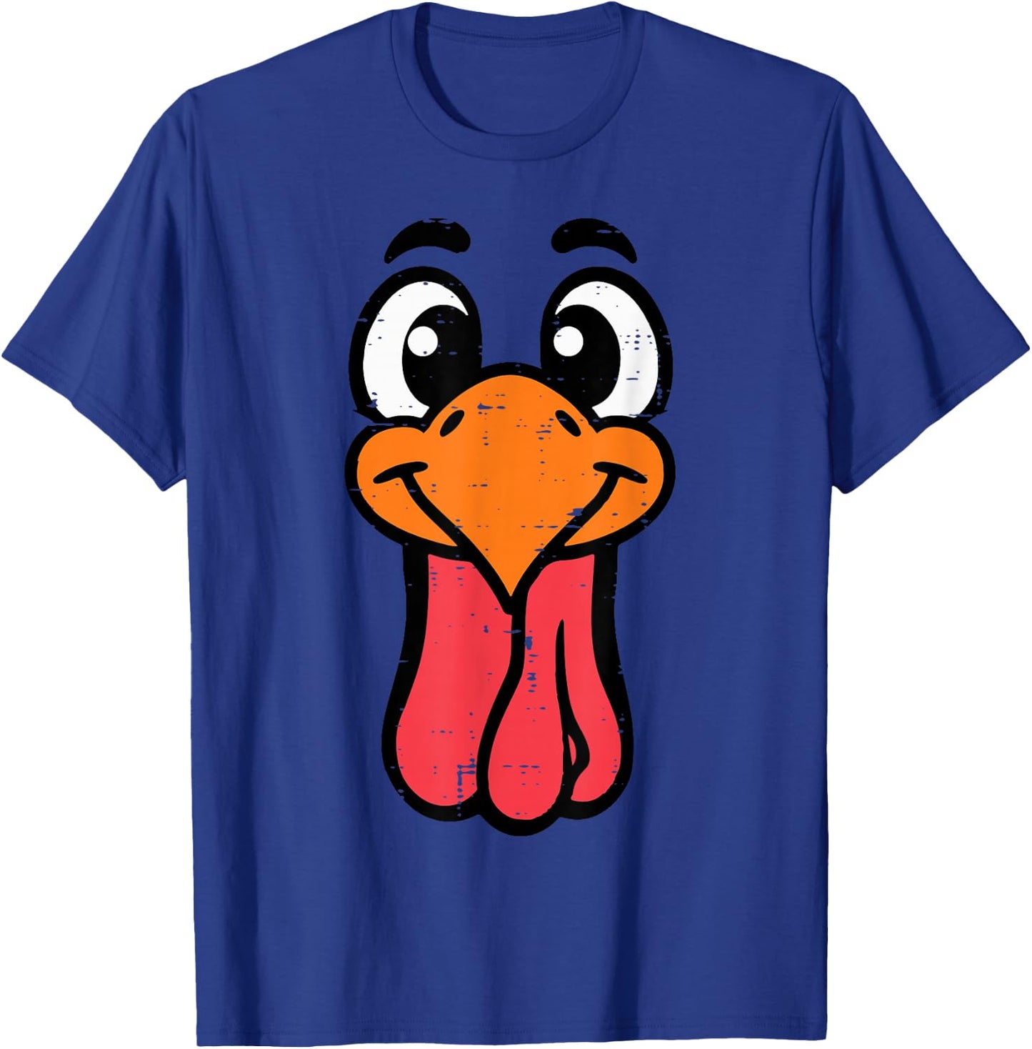 Thanksgiving Turkey Face Cute Toddler Boys Kids Men Women T-Shirt - T-Shirt | Royal