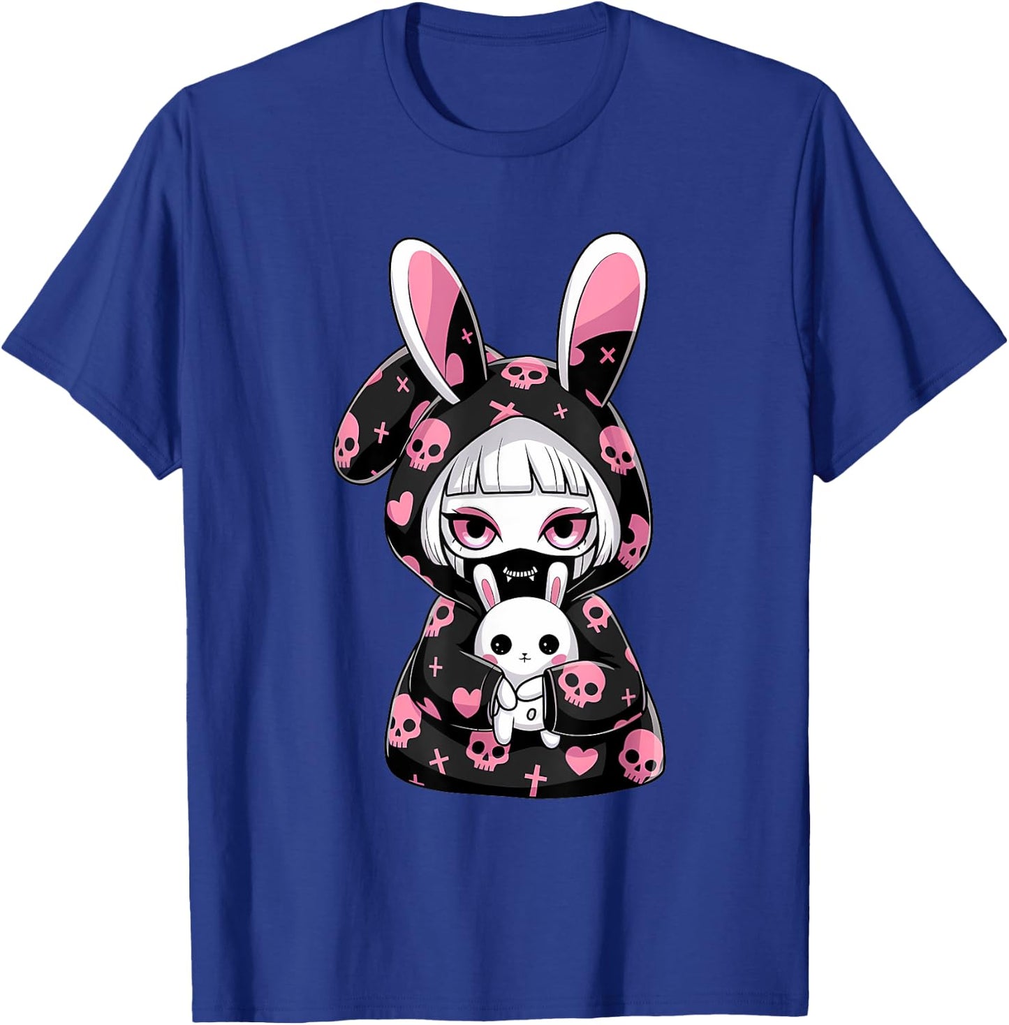 Kawaii Gothic Girl Chibi Style Bunny E-Girl Gothic Grunge T-Shirt - T-Shirt | Royal