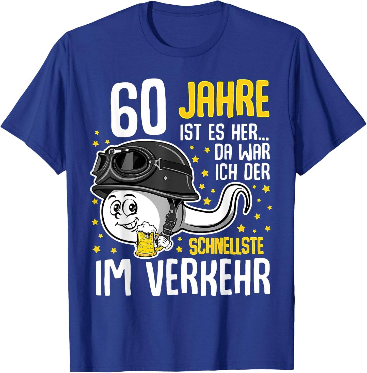 60 Years Ago The Fastest in Traffic 60th Birthday Man T-Shirt - T-Shirt | Royal