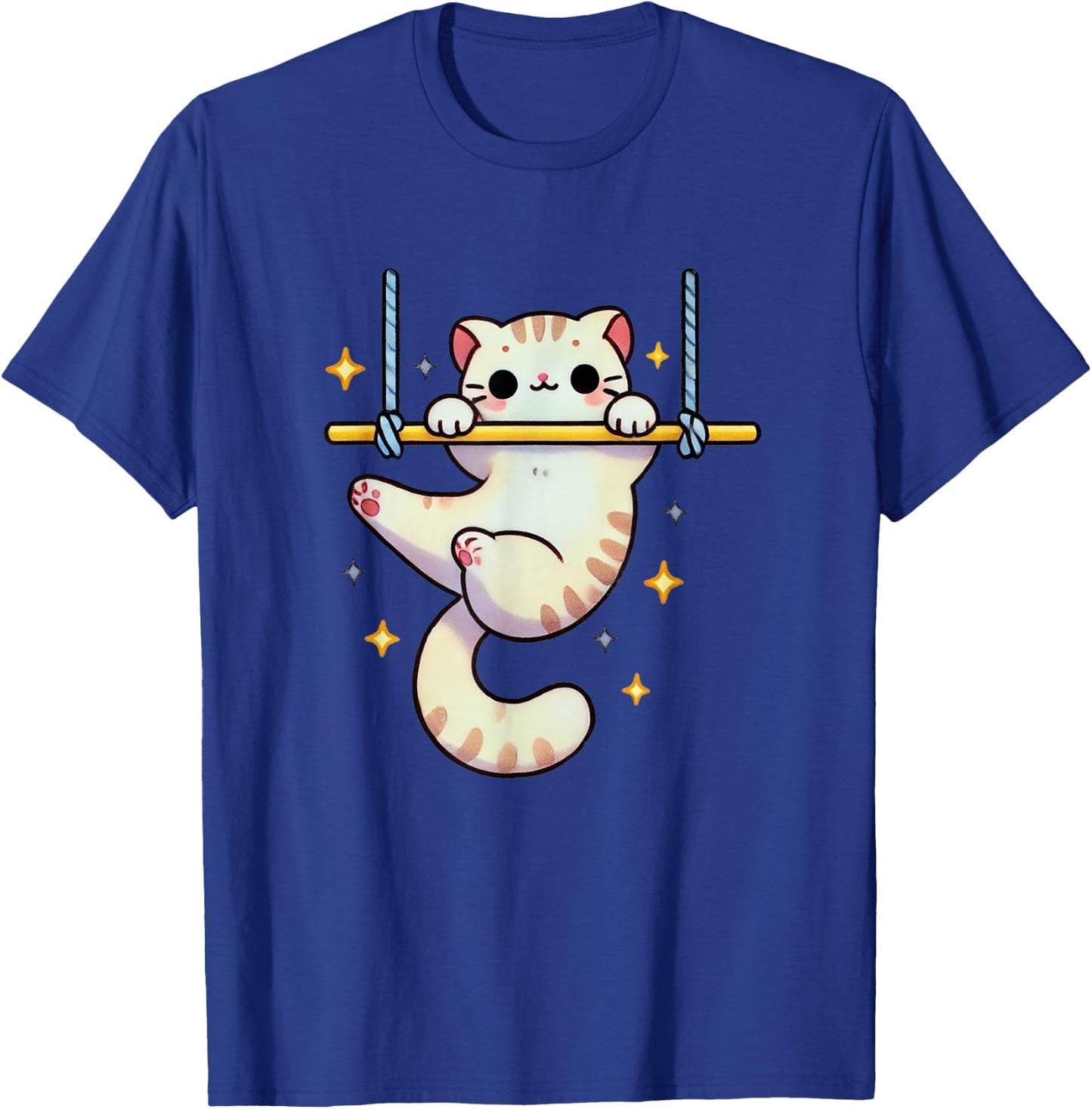 Hang In There Aerial Kitty Aerialist Cat Trapeze Men Women Kids T-Shirt - T-Shirt | Royal