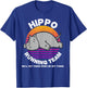 Funny Hippo Running Team Shirt Kids Men Women Gift T-Shirt - T-Shirt | Royal