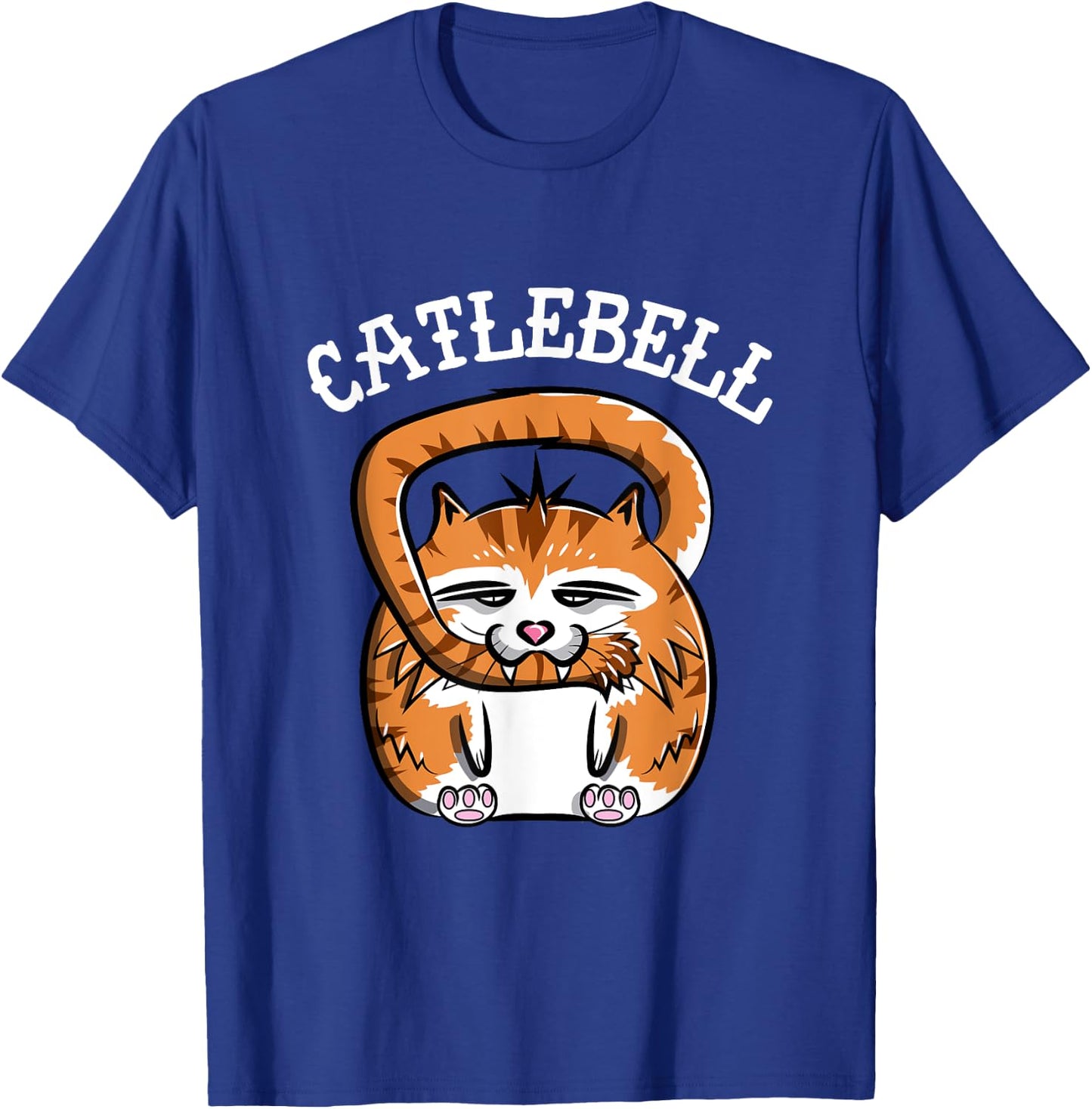 Catlebell Kettlebell Cat Workout T Shirt Gym Cat lover Women Kids T-Shirt - T-Shirt | Royal