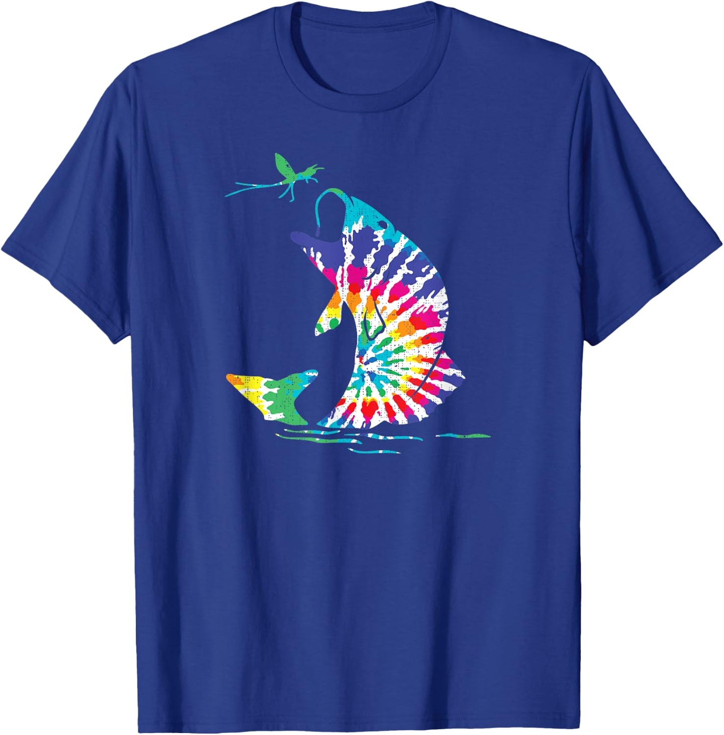 Tye Dye Fly Fishing Trout Bass T-Shirt - T-Shirt | Royal