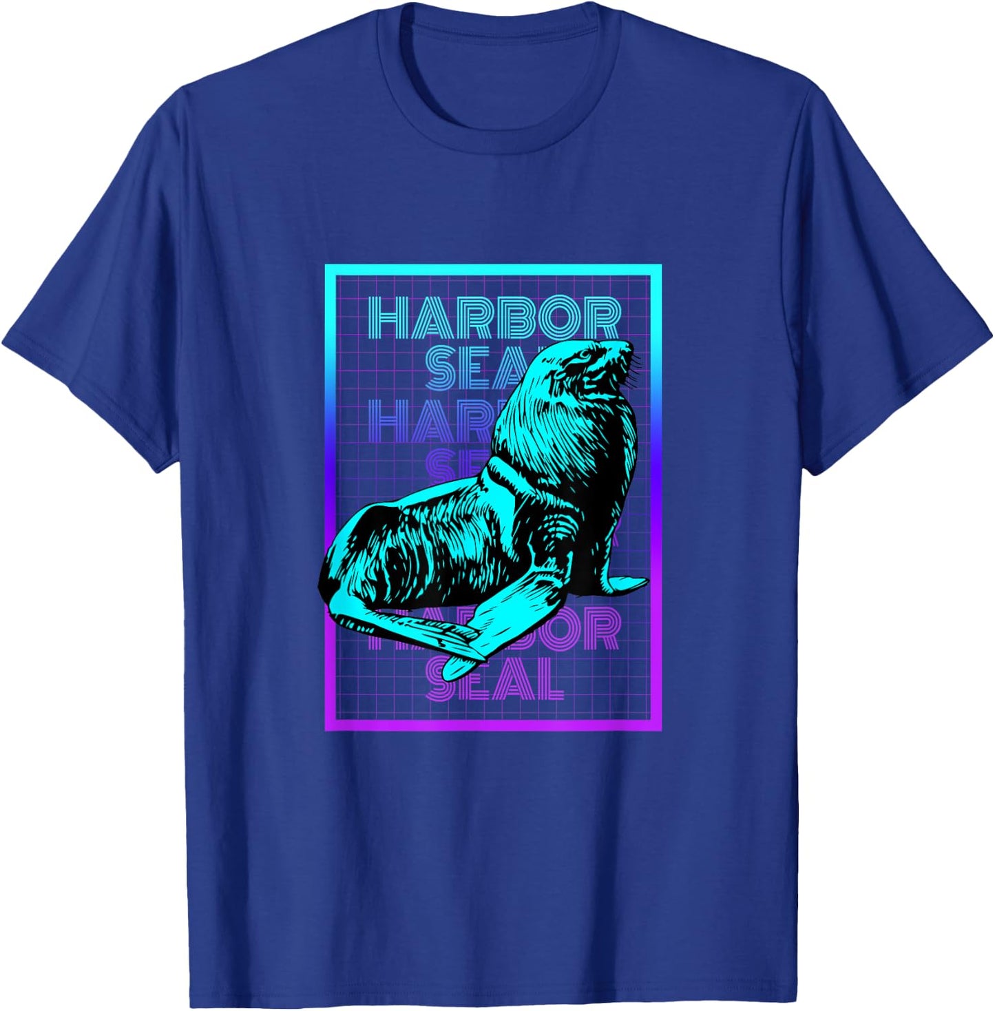 Harbor Seal Animal Vintage Retro Harbor Seal T-Shirt - T-Shirt | Royal