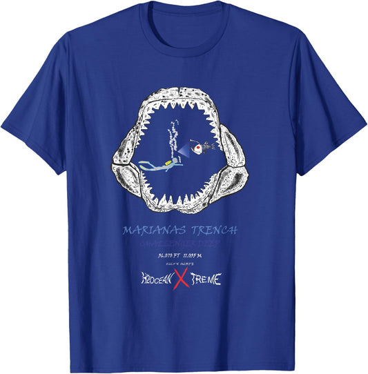 Shark Jaws Marianas Trench Deep Diver T-Shirt - T-Shirt | Royal