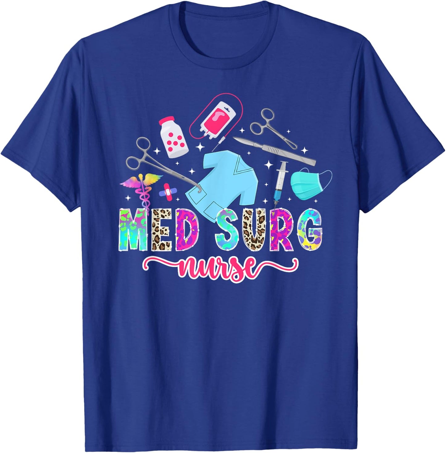 Med Surg Nurse Leopard Medical Surgical Nurse T-Shirt - T-Shirt | Royal