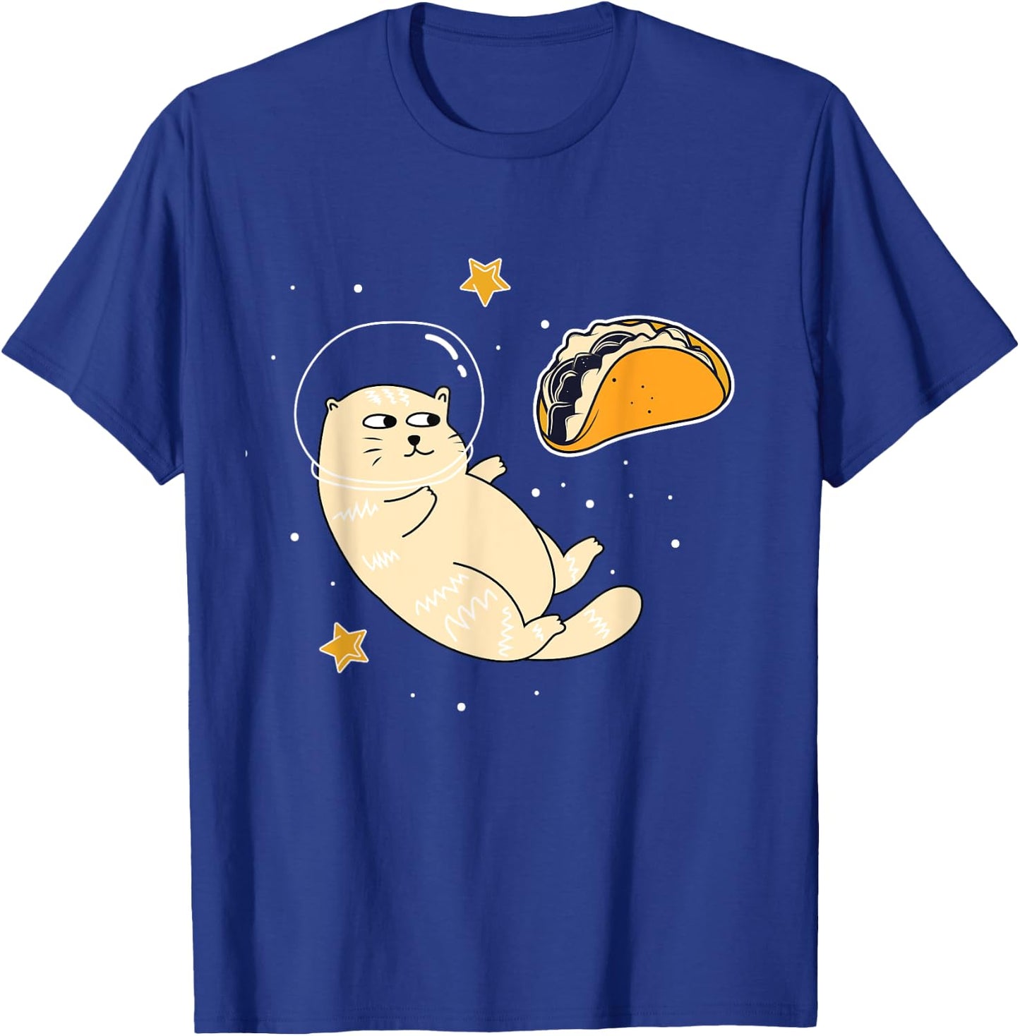 Astronaut Cat in Outer Space | Taco Moon T-Shirt - T-Shirt | Royal