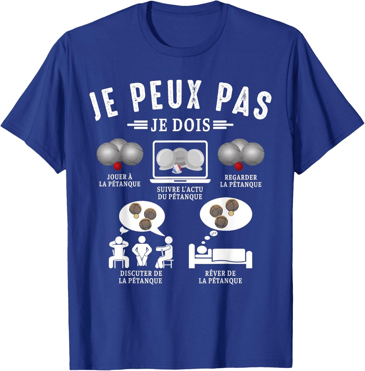I can not I have the balls Boccia Ball Petanque Funny T-Shirt - T-Shirt | Royal