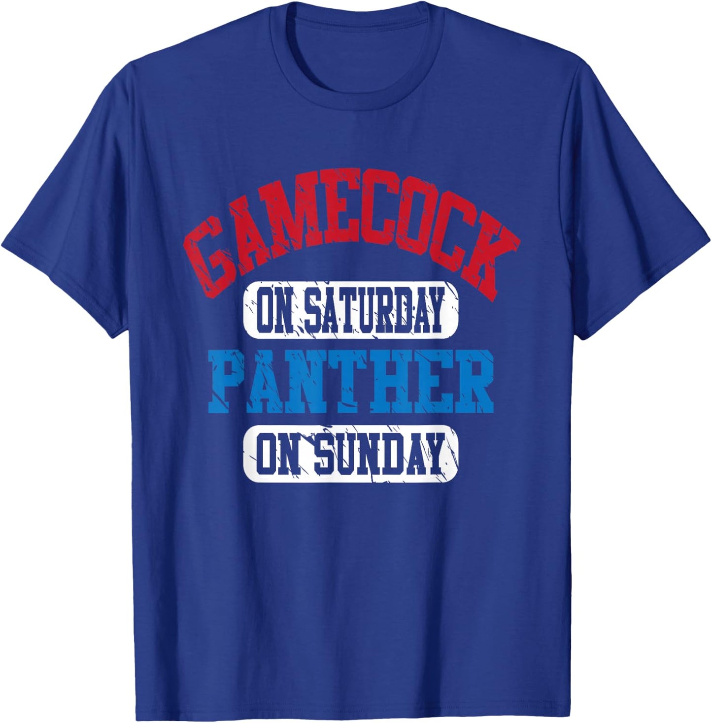 Gamecock On Saturday Panther On Sunday Fanny Vintage Sports T-Shirt - T-Shirt | Royal