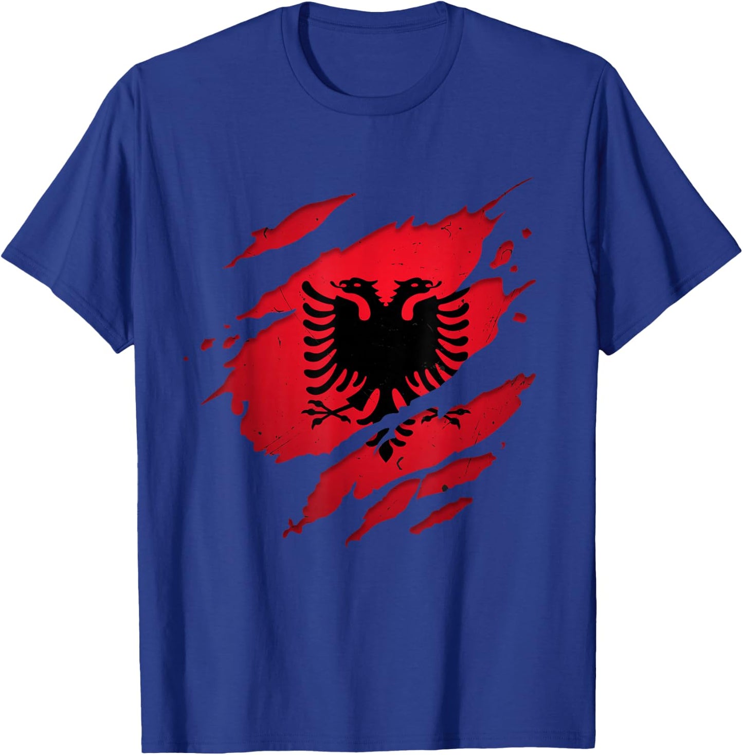 Stolze albanische Hemden | zerrissene Albanien-Flagge T-Shirt - T-Shirt | Royal