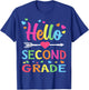 Hello Second Grade Team 2nd Grade Back to School Teacher Kid T-Shirt - T-Shirt | Royal