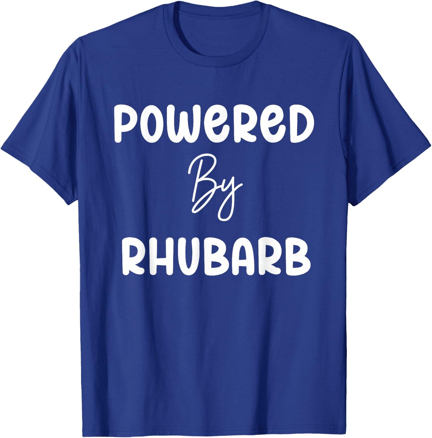 Powered By Rhubarb Retro Vintage Text T-Shirt - T-Shirt | Royal