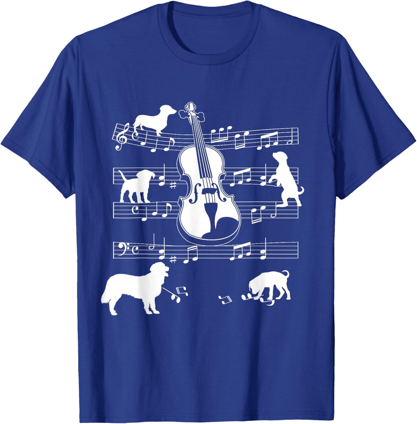 Violin Player Dog for Violinist Dogs and Violin T-Shirt - T-Shirt | Royal