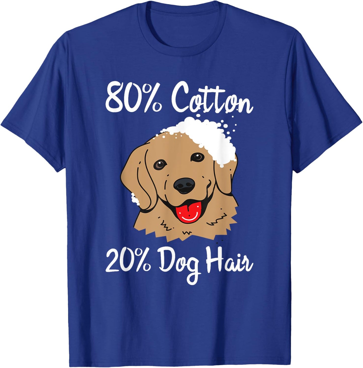 80% Cotton 20% Dog Hair Men Women Kids T-Shirt - T-Shirt | Royal