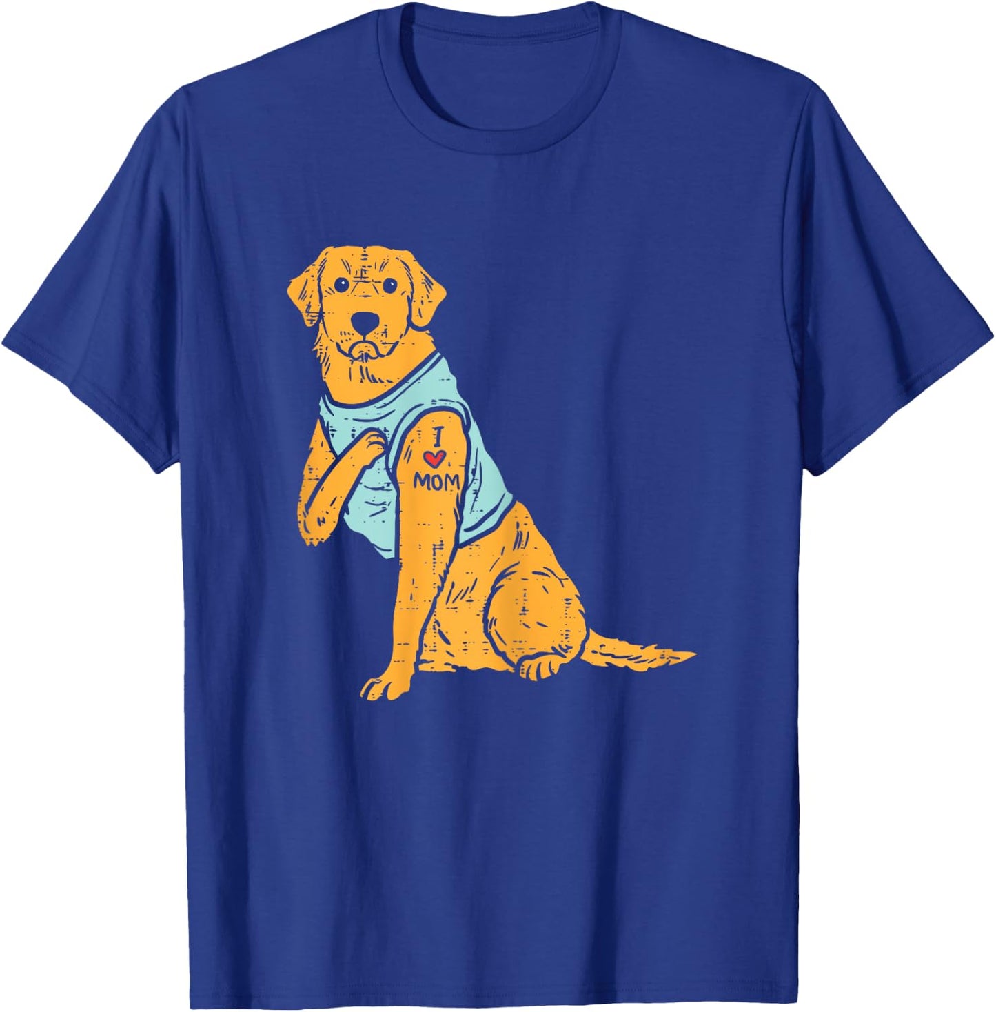 I Love Mom Golden Retriever Labrador Dog Lover Women Gift T-Shirt - T-Shirt | Royal
