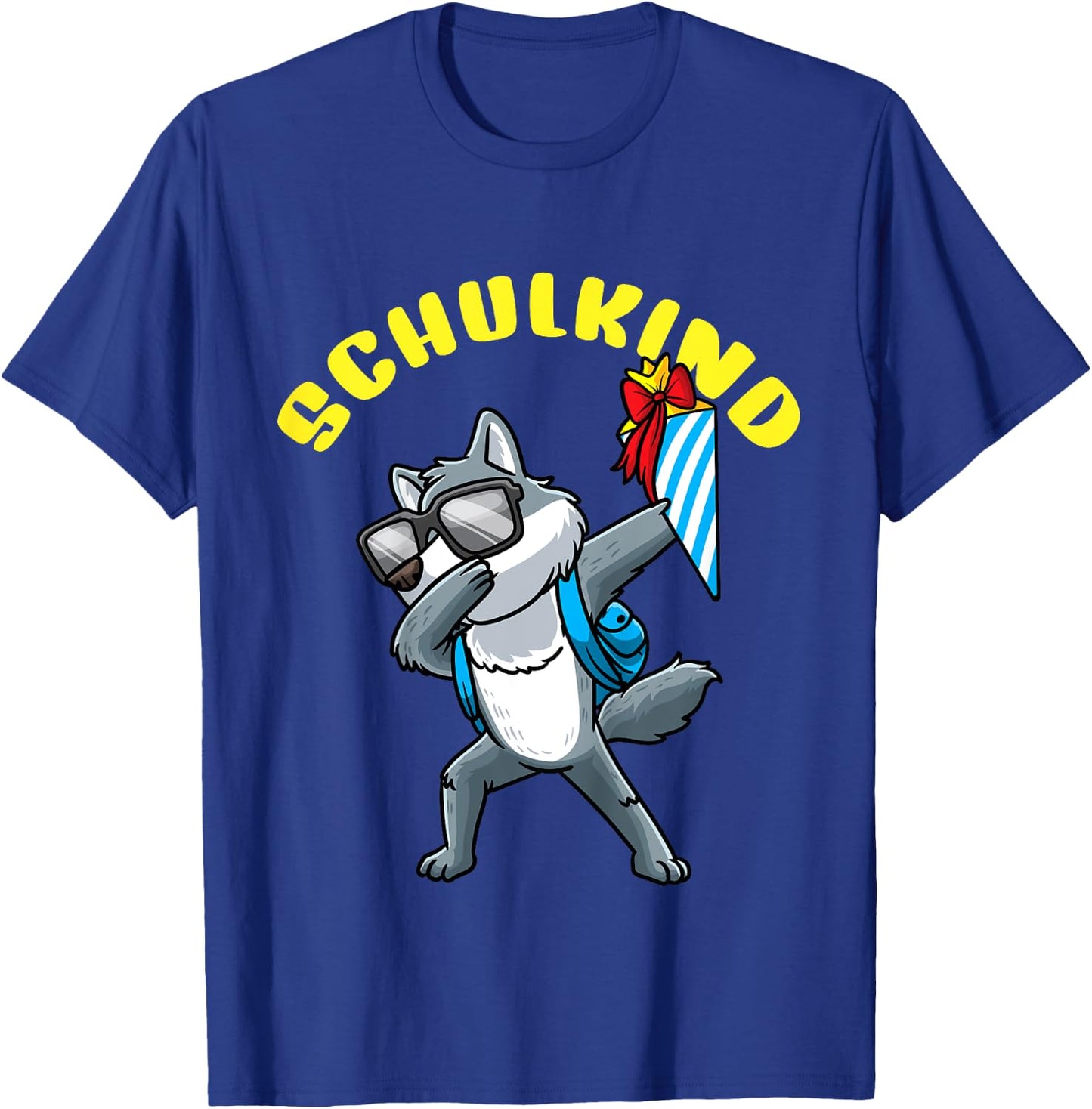 Kinder Einschulung Schulkind Schultüte Wolf Schulanfang T-Shirt - T-Shirt | Royal