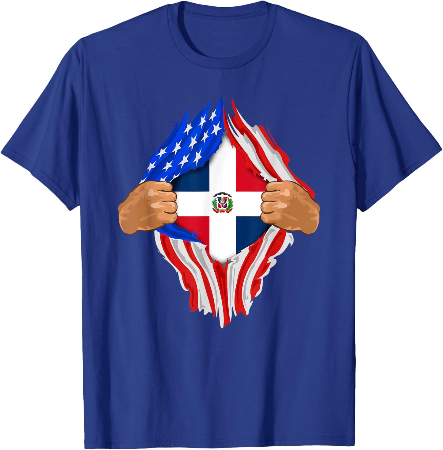 Dominican Blood Inside Me Shirt Dominican Republic Flag Gift T-Shirt - T-Shirt | Royal