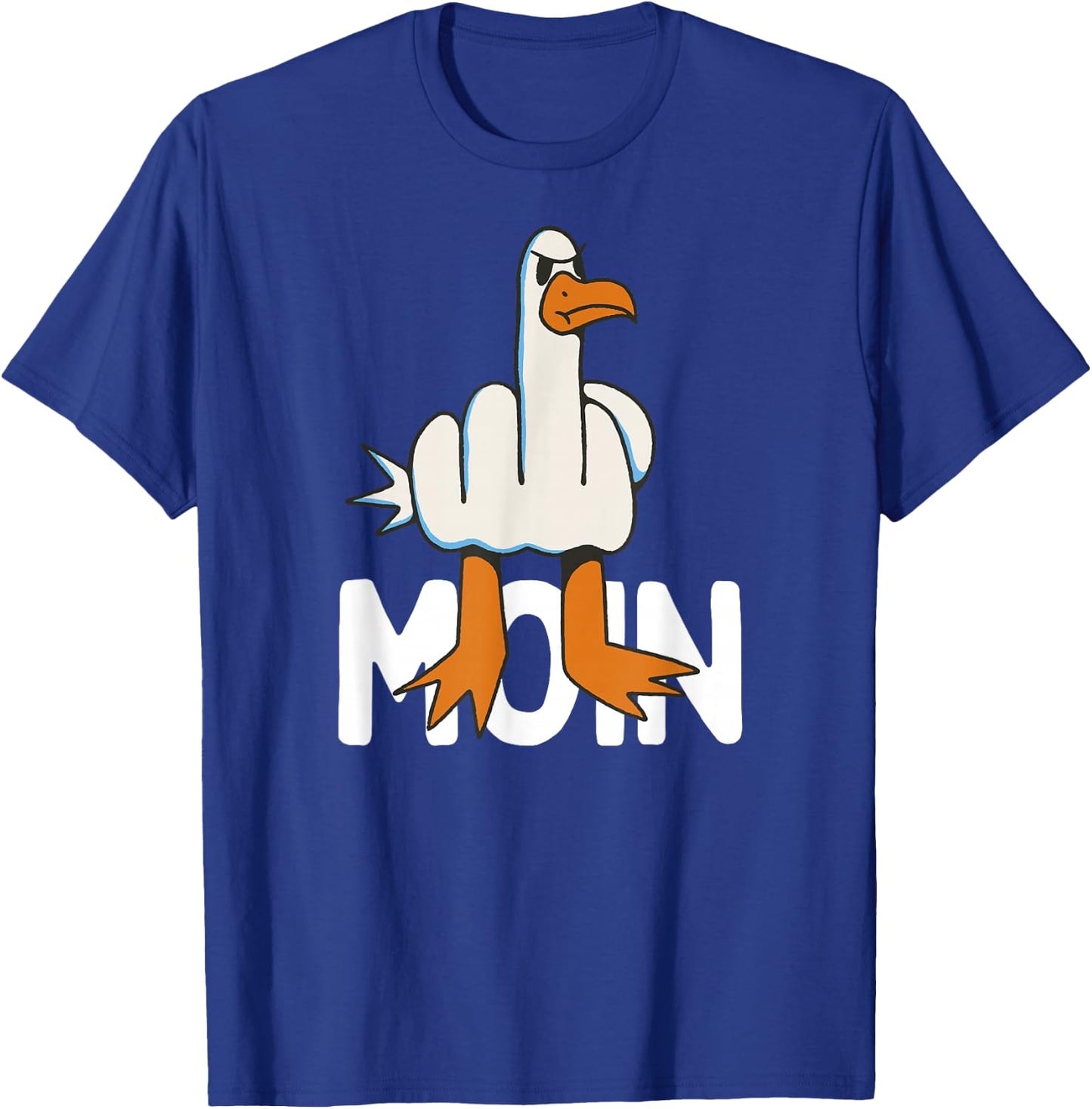 Hamburger Möwe Moin Middle Finger Funny Hamburg , gray T-Shirt - T-Shirt | Royal