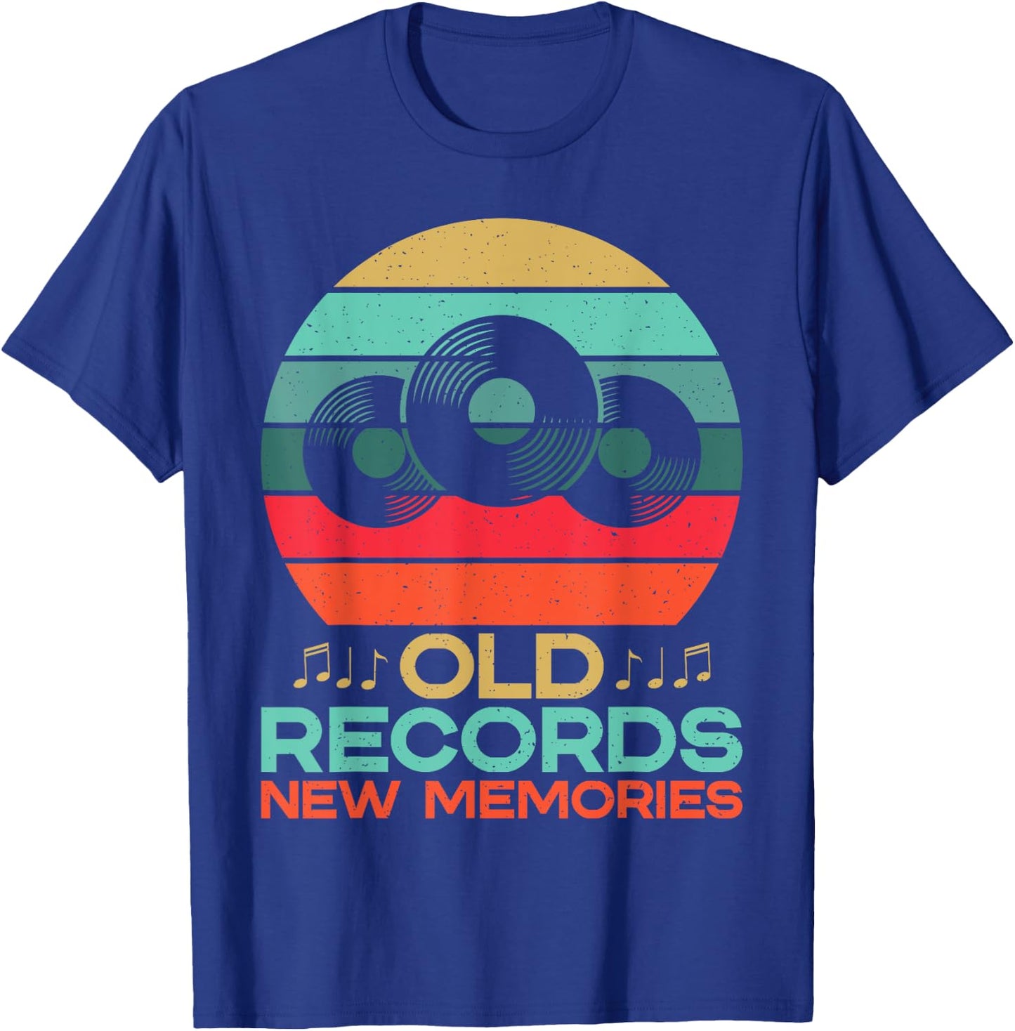 Old Records New Memories Vinyl Records T-Shirt - T-Shirt | Royal
