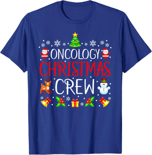 Oncology Nurse Christmas Crew Matching Xmas Oncologist T-Shirt - T-Shirt | Royal