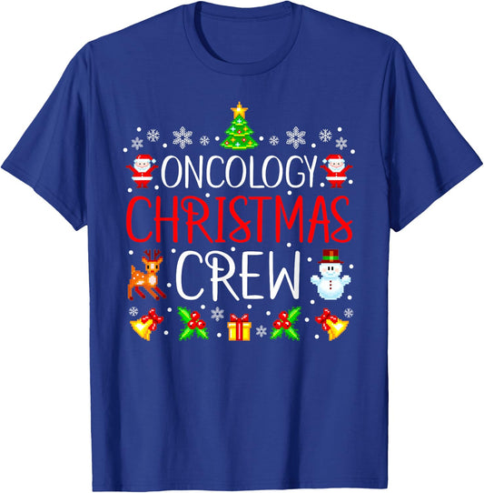 Oncology Nurse Christmas Crew Matching Xmas Oncologist T-Shirt - T-Shirt | Royal