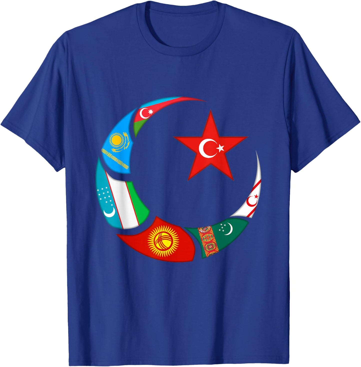 Kazakhstan,Gokturk,Turan,Turkey Flag,Turk Bayragi,Turkiye. T-Shirt - T-Shirt | Royal