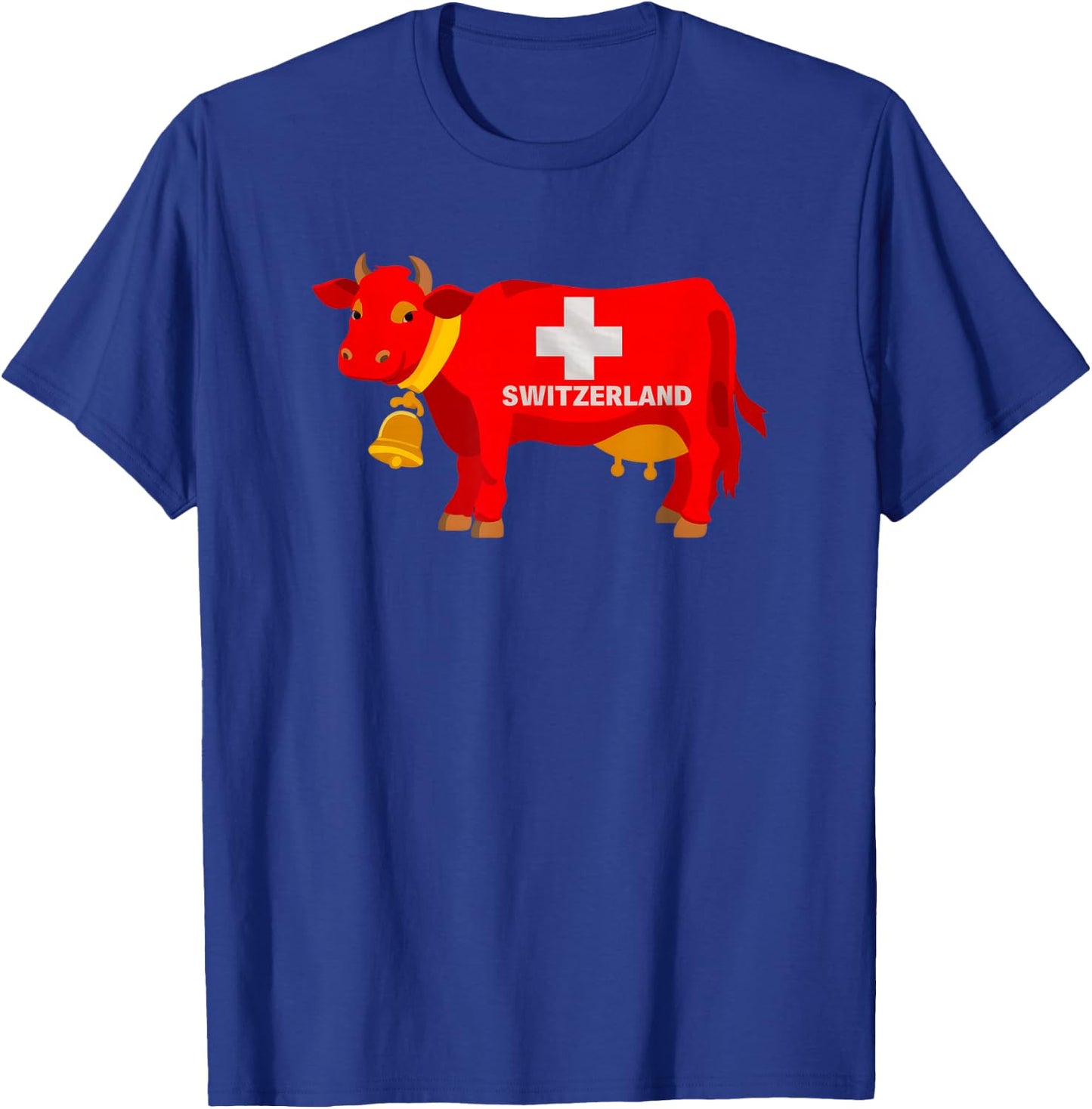 Swiss Cow Flag Switzerland Sweet Swiss Alps T-Shirt - T-Shirt | Royal
