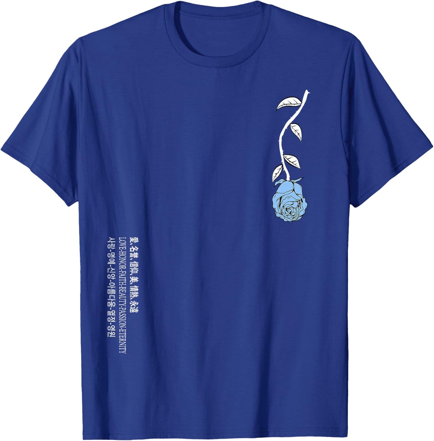 Blue Rose Never Lost In Translation Blue Graphic T-Shirt - T-Shirt | Royal