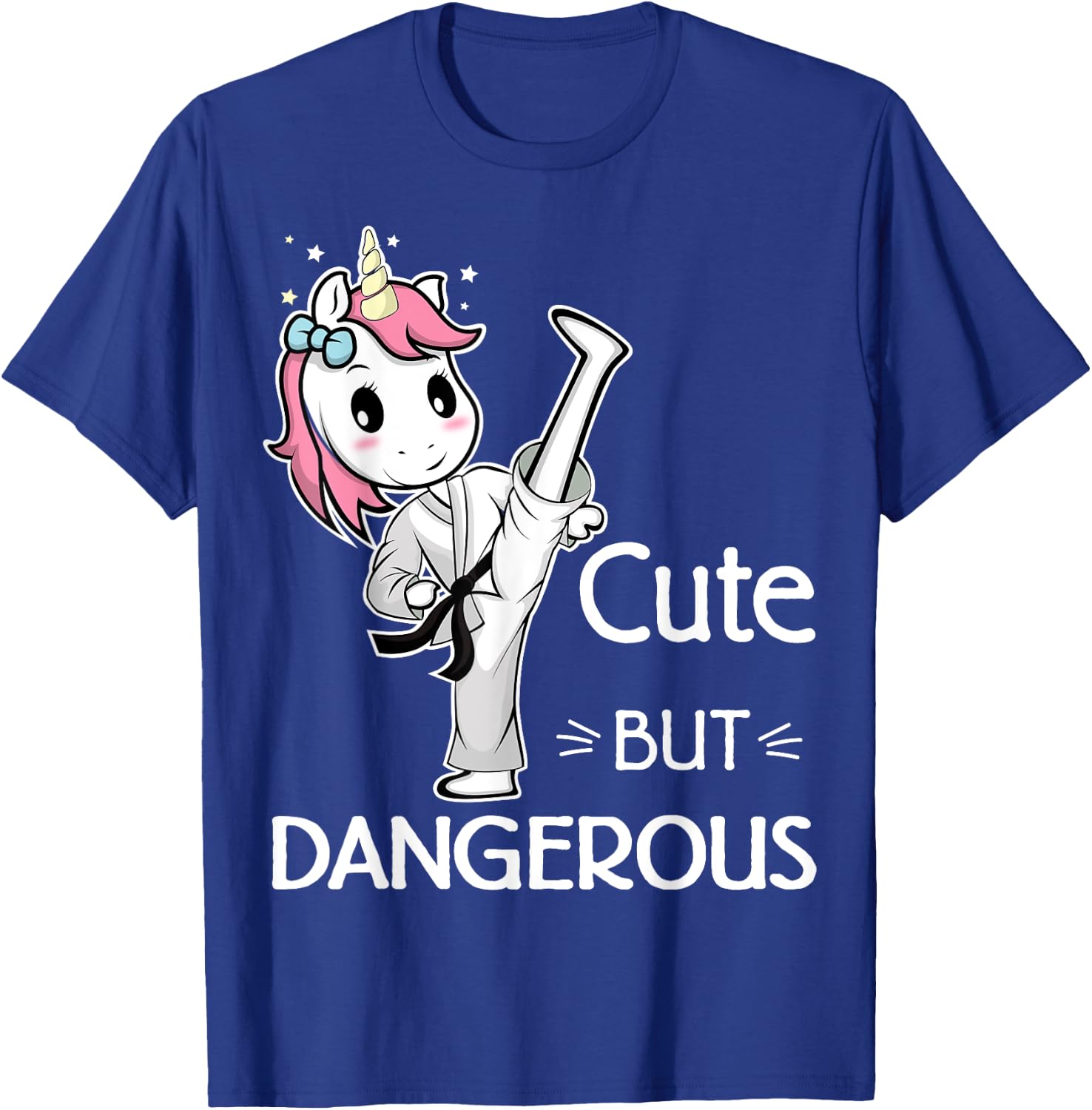 Cute but Dangerous Karate Taekwondo Unicorn Karate Girl T-Shirt - T-Shirt | Royal