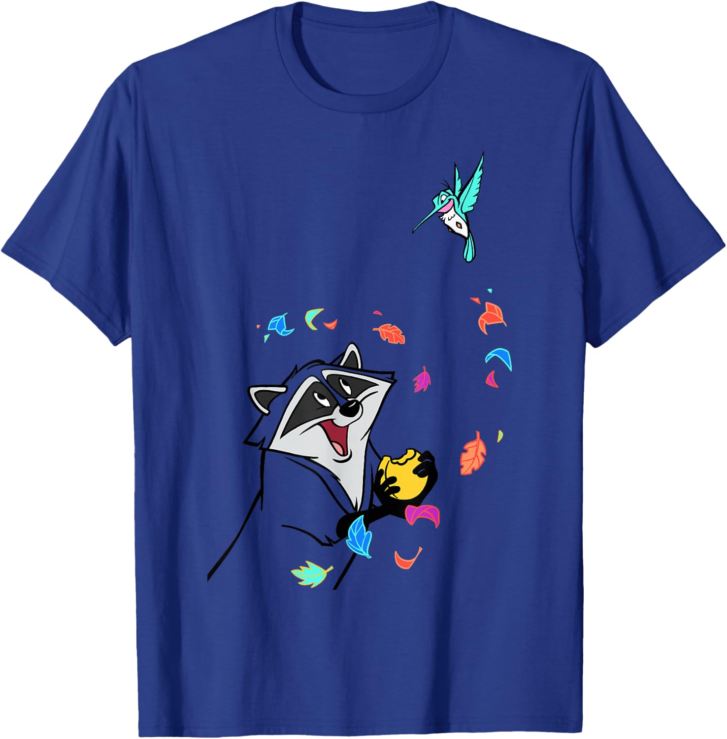 Disney Pocahontas Meeko Flit Colorful Leafs Fall T-Shirt - T-Shirt | Royal