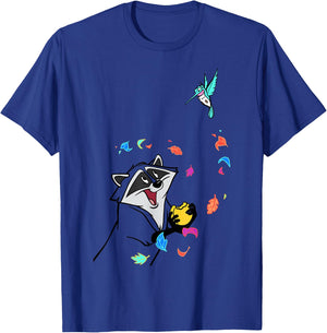 Disney Pocahontas Meeko Flit Colorful Leafs Fall T-Shirt - T-Shirt | Royal