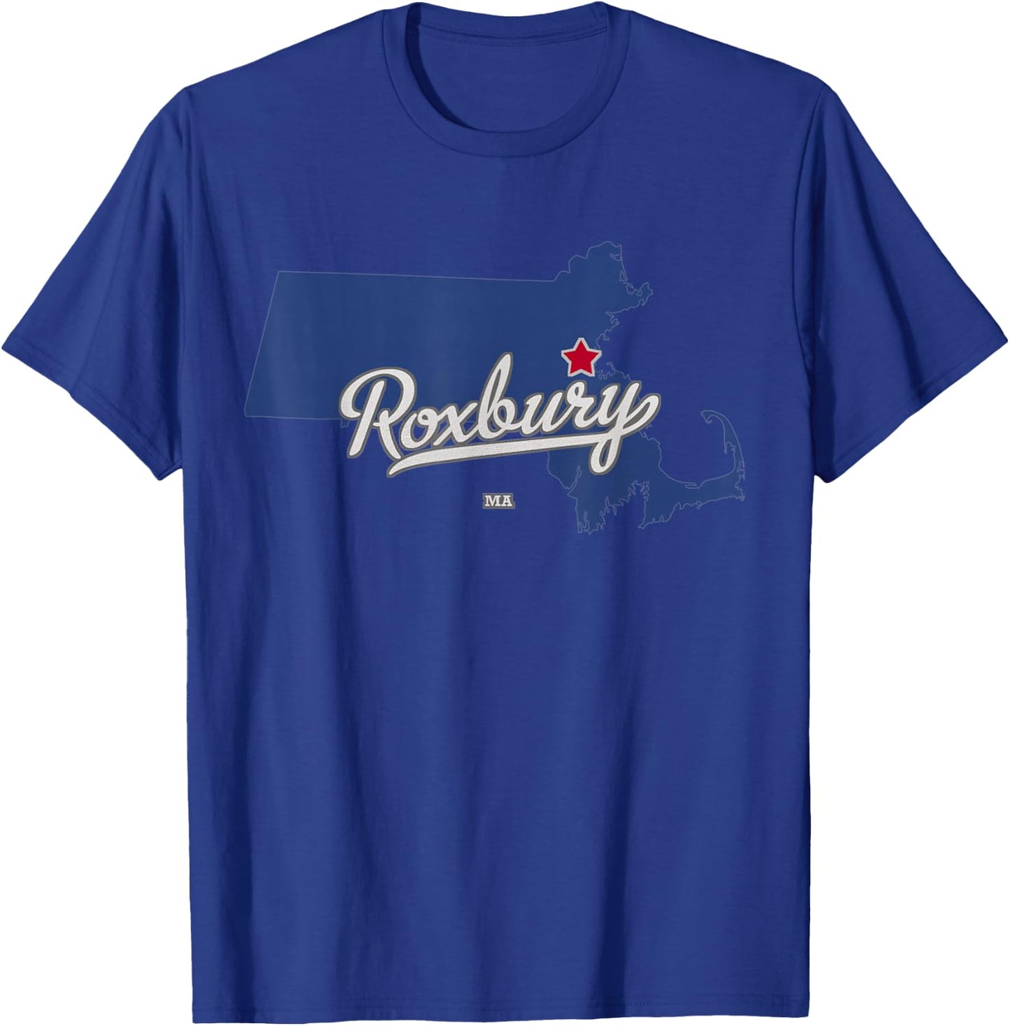 Roxbury Massachusetts Boston MA Map T-Shirt - T-Shirt | Royal