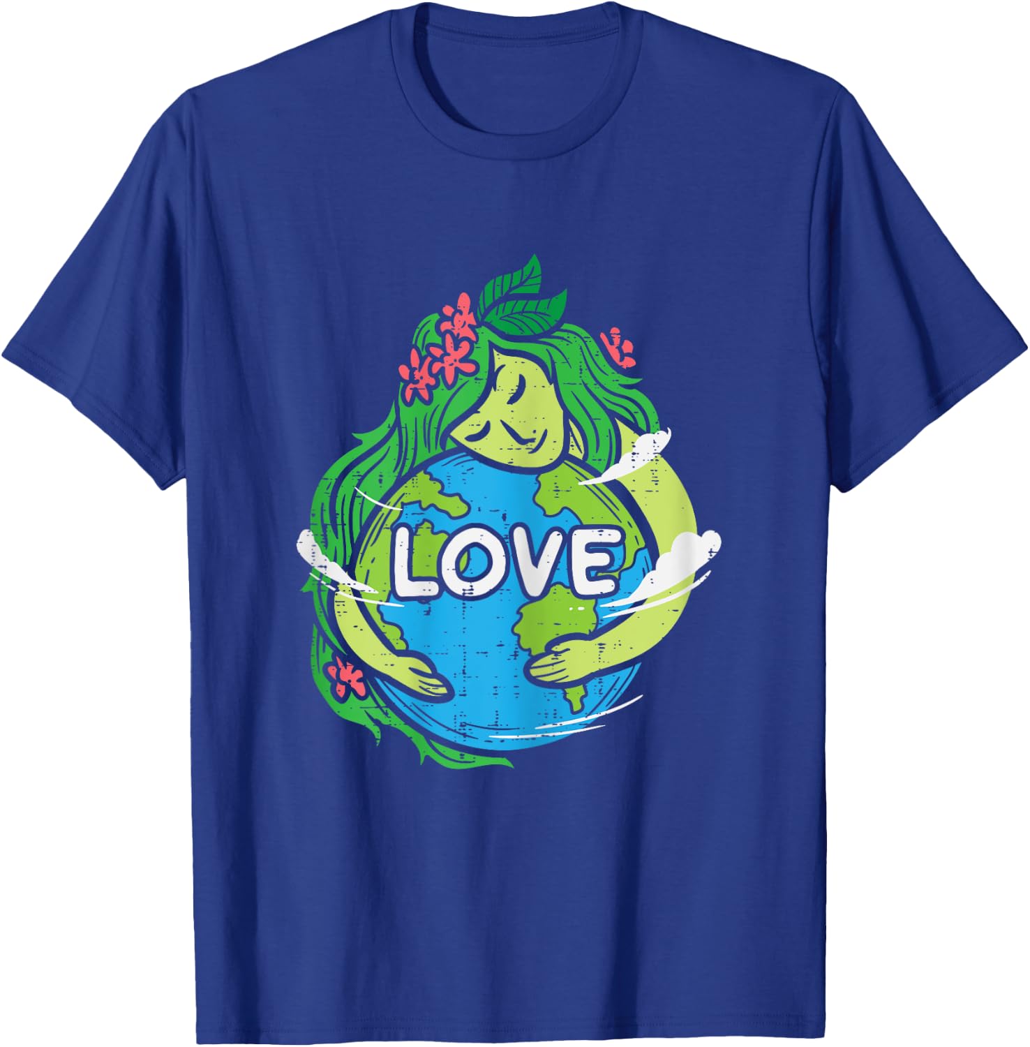 Love Mother Earth Planet Hug Nature Environment Earth Day T-Shirt - T-Shirt | Royal