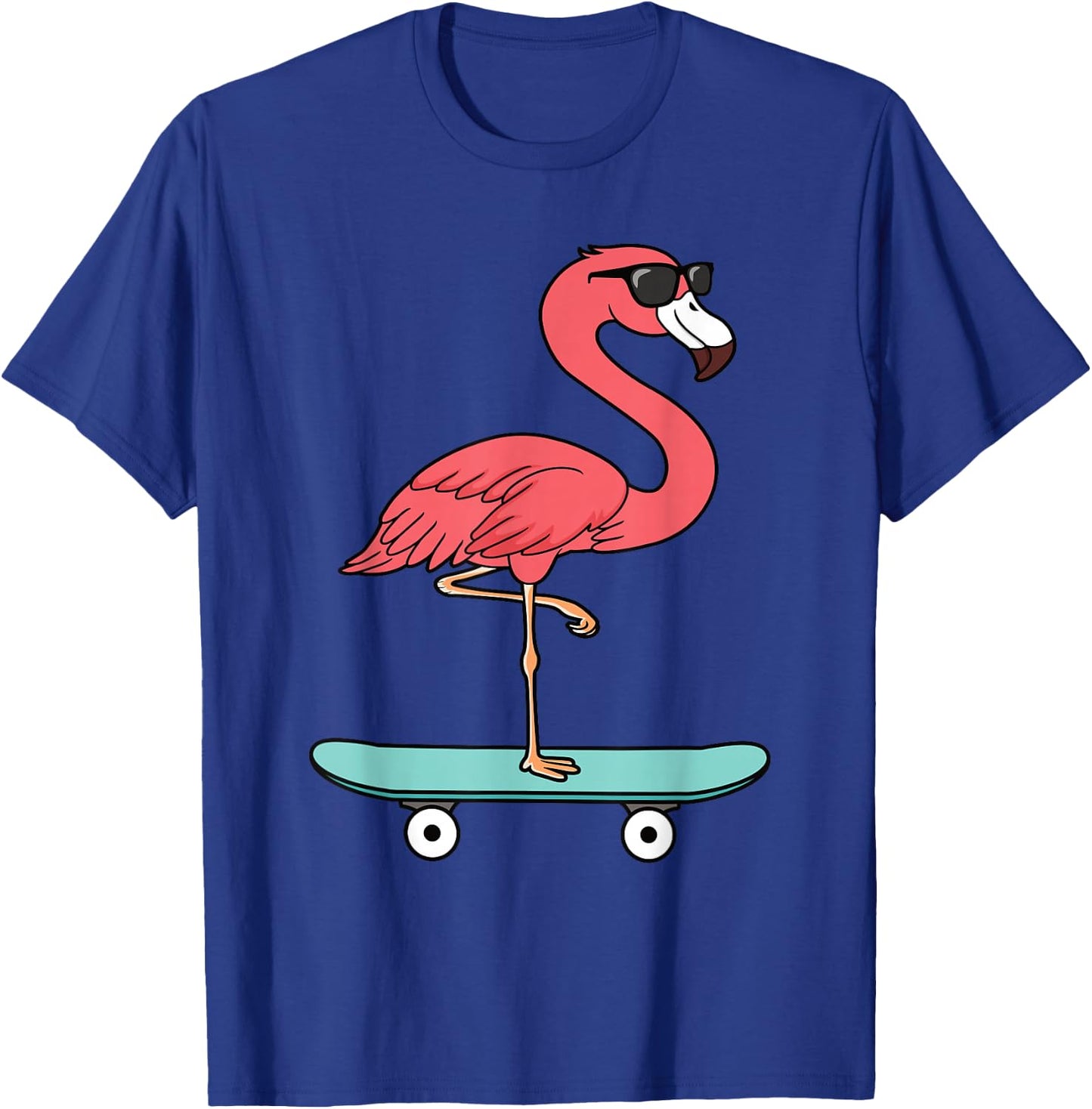 Funny Flamingo Skateboard Cool Flamingo Lover Men Boys Kids T-Shirt - T-Shirt | Royal