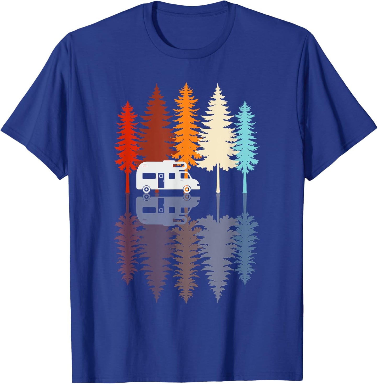 Retro Vintage Camping Adventure Nature Outdoor , black T-Shirt - T-Shirt | Royal