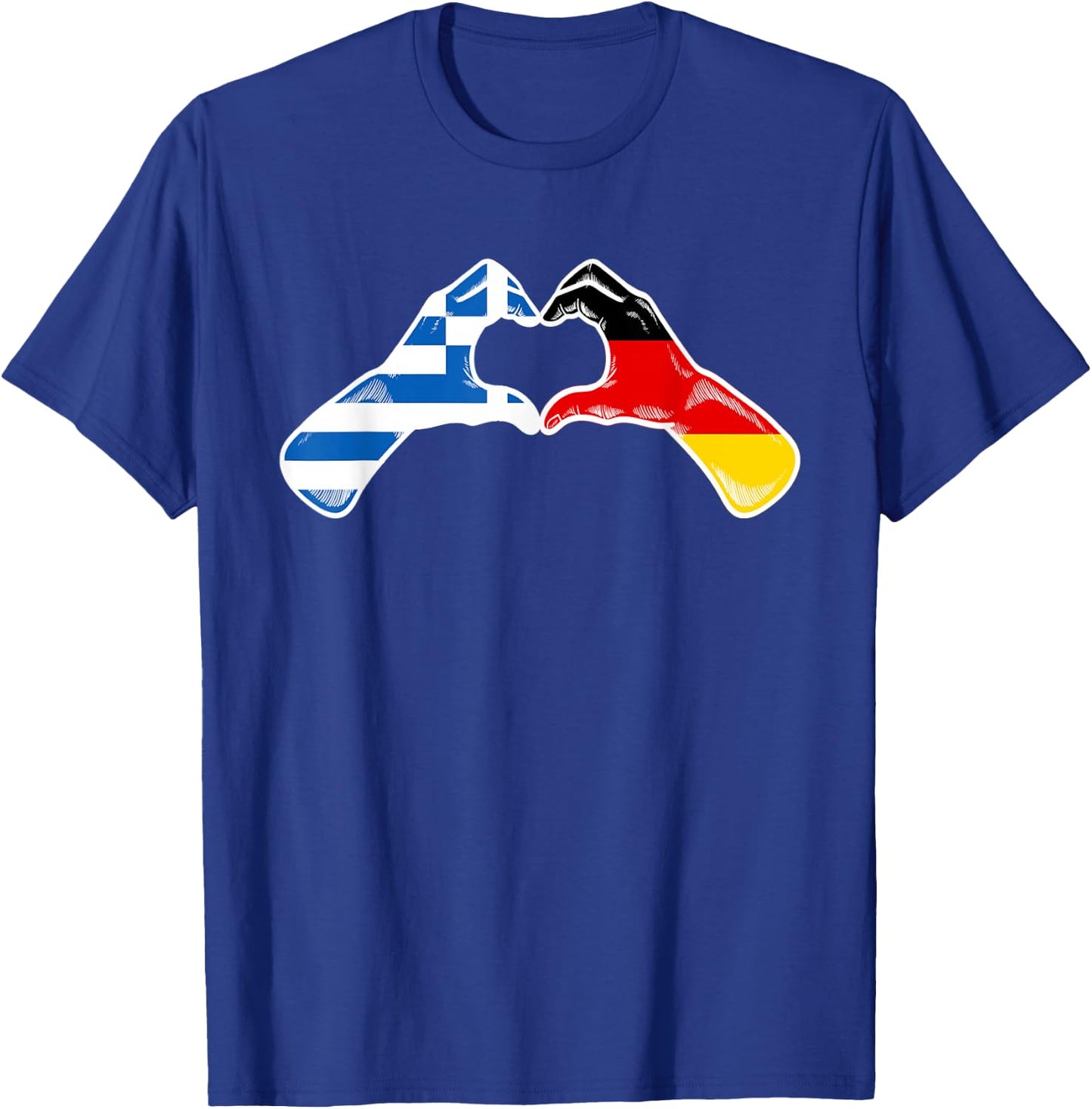 Griechenland Deutschland Flagge - Griechisches Deutsches Herz T-Shirt - T-Shirt | Royal