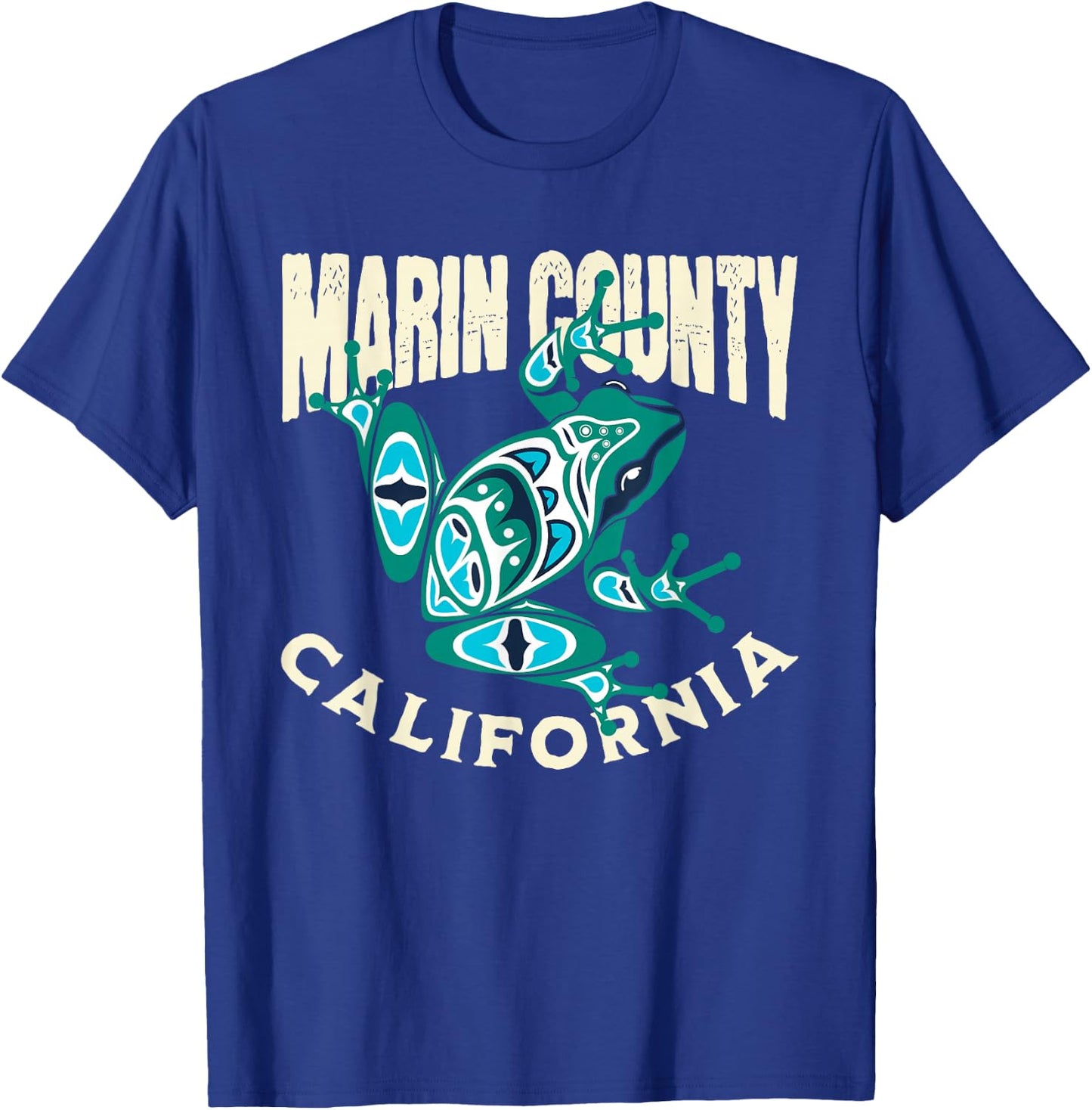 Marin County California Frog Totem Pacific Northwest Native T-Shirt - T-Shirt | Royal