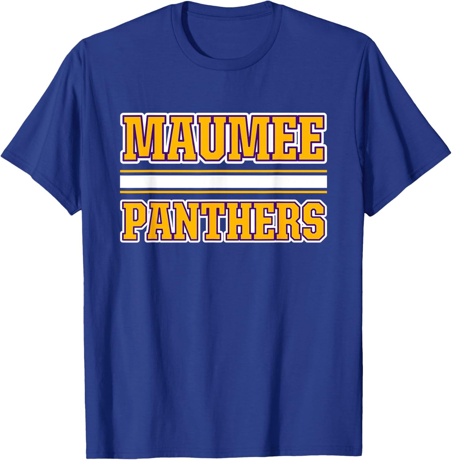 Maumee Panthers Horizontal Stripes T-Shirt - T-Shirt | Royal