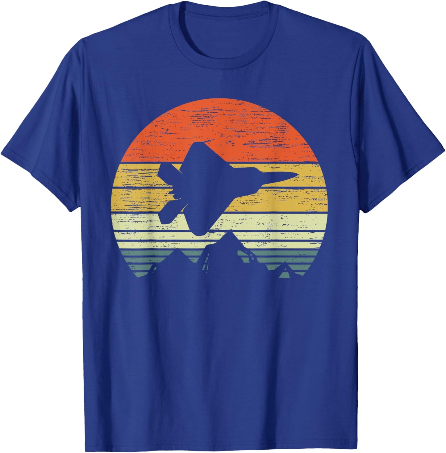 F-22 Sunset vieilli | Vétéran de chasse vintage T-Shirt - T-Shirt | Royal