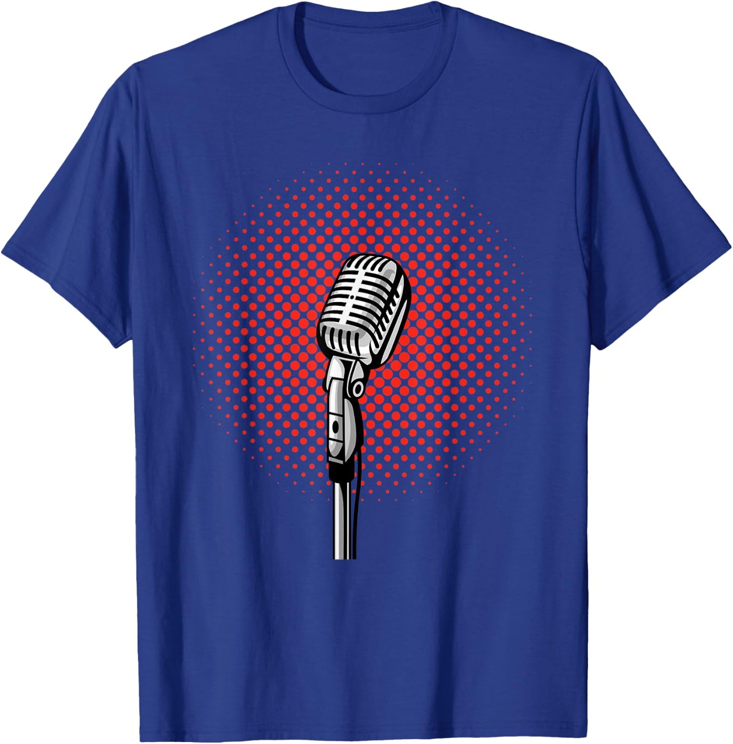 Retro Vintage Mic Music Rock Musician Jazz Songwriter Gift T-Shirt - T-Shirt | Royal