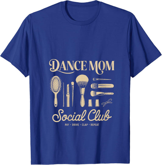 Women's Retro Funny Dance Mom Social Club Mama Sarcastic Mothers Day V-Neck T-Shirt - T-Shirt | Royal