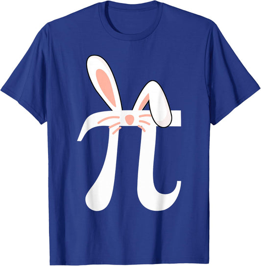 Pi Symbol Easter Bunny Rabbit Ears Easter Day Math Teachers T-Shirt - T-Shirt | Royal