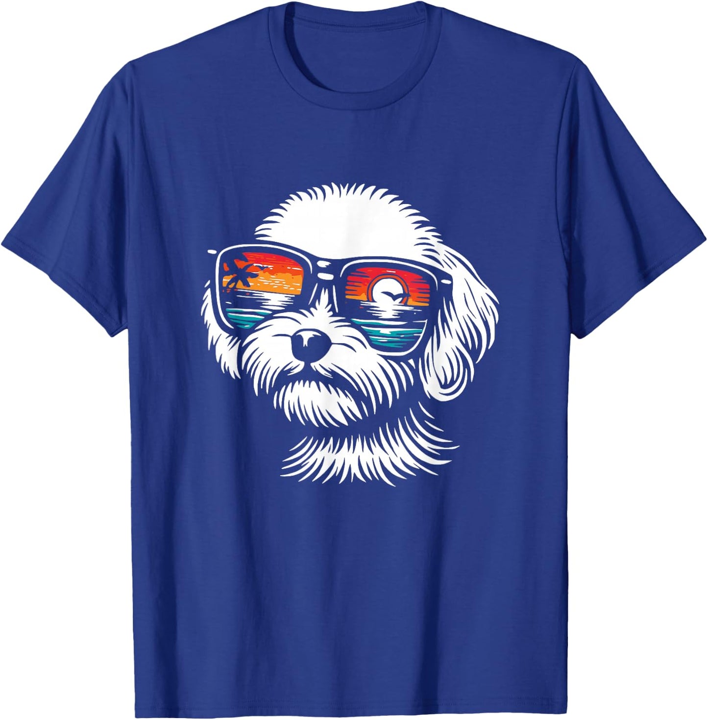 Cool Maltipoo Puppy with Sunglasses Graphic Design T-Shirt - T-Shirt | Royal