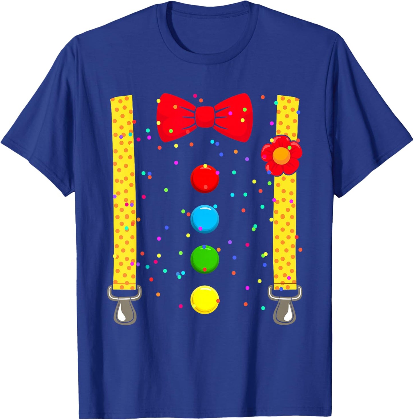 Clown Costume with Braces Confetti for Carnival Fancy Dress , black T-Shirt - T-Shirt | Royal