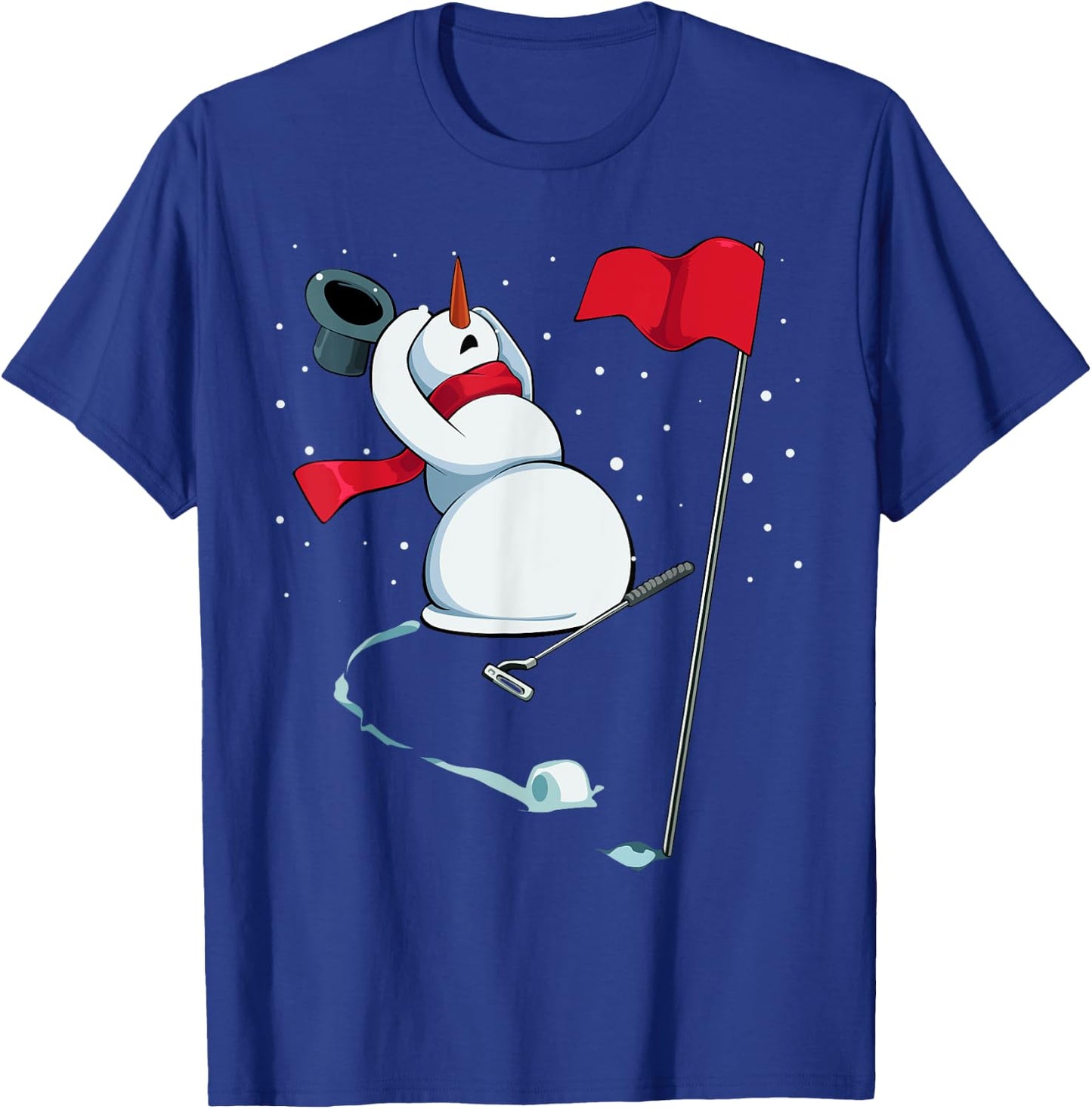Snowman Playing Golf Christmas Pajama Sport X-Mas Golfer T-Shirt - T-Shirt | Royal
