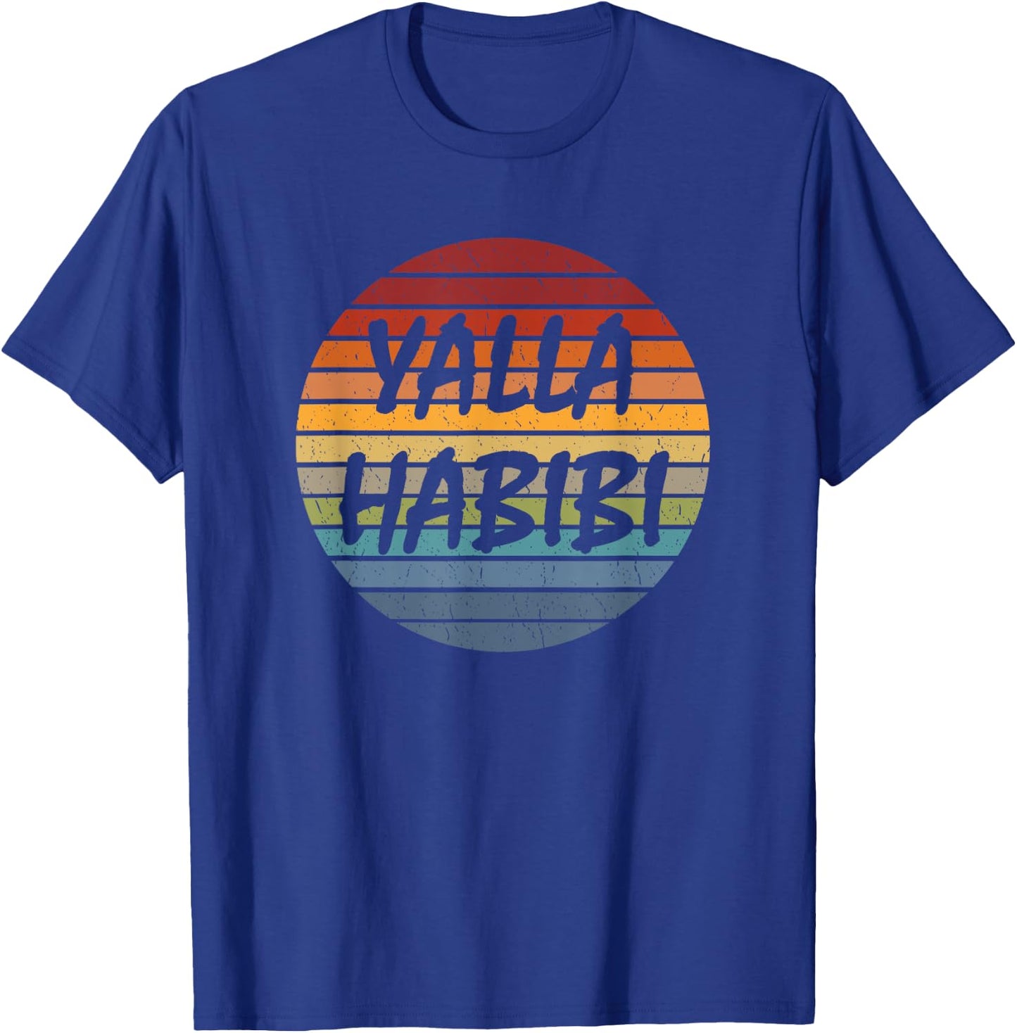 Vintage Yallah Habibi Arabic Designs & Gifts Retro Arab Sweetheart Islam Muslim -Adults Black Small T-Shirt - T-Shirt | Royal